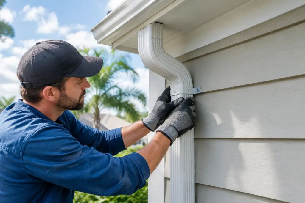 How to Fix Loose Downspouts Before Florida Storms